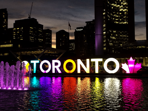 Toronto sign at night
